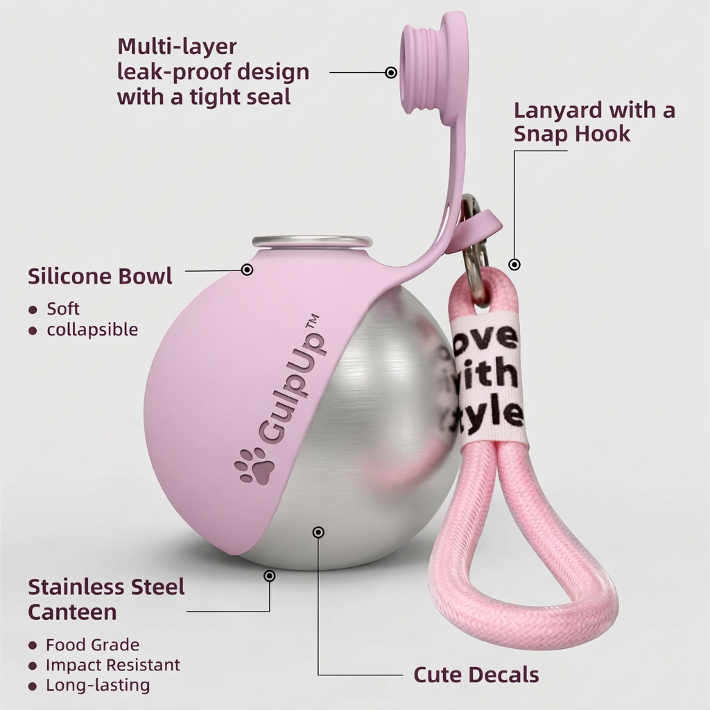 GulpUp™ The 2-in-1 Dog Water Bottle & Bowl